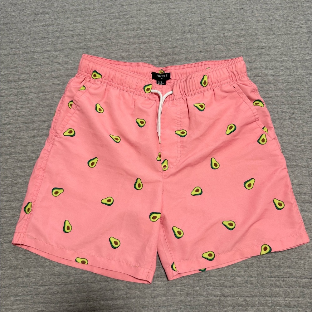 Forever 21 Pink Avocado Print Athletic Shorts